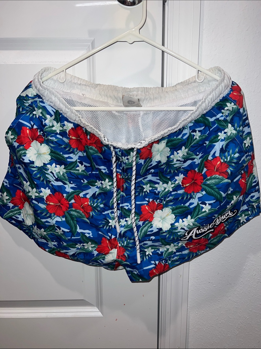 AussieBum Blue Hawaiian Floral Swim Trunks